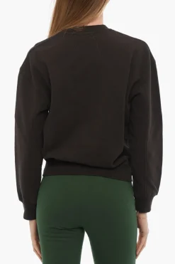 Sale Felpa Girocollo in Cotone Garzato con Logo Stampato Donna Felpe