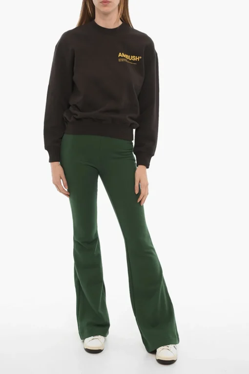 Sale Felpa Girocollo in Cotone Garzato con Logo Stampato Donna Felpe