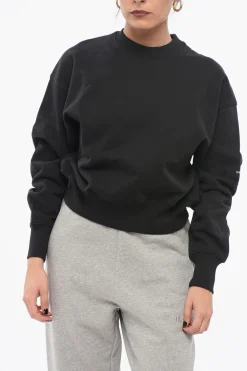 Felpa Girocollo in Cotone Garzato Monocromo>Y-3 by Yohji Yamamoto Outlet