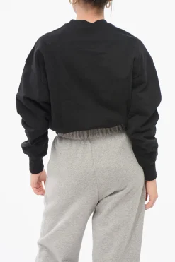 Felpa Girocollo in Cotone Garzato Monocromo>Y-3 by Yohji Yamamoto Outlet