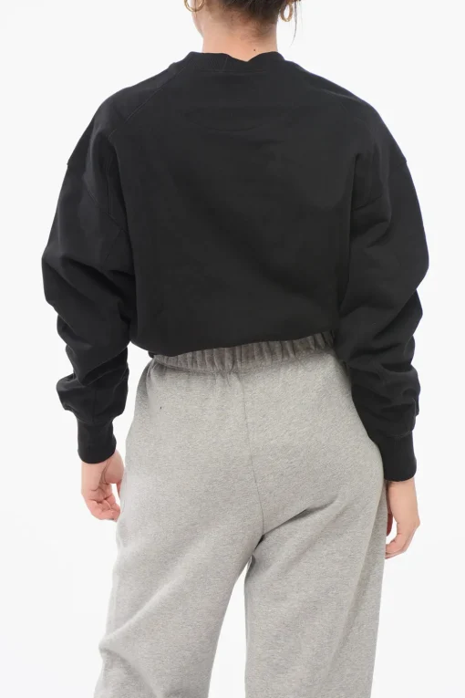 Felpa Girocollo in Cotone Garzato Monocromo>Y-3 by Yohji Yamamoto Outlet