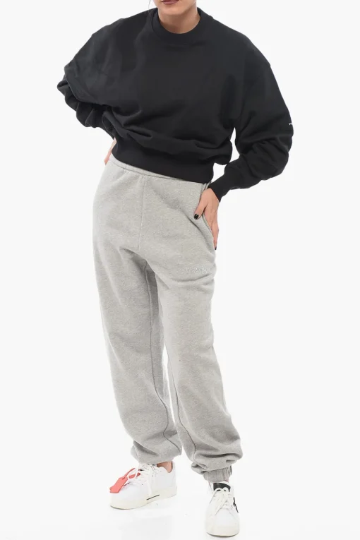 Felpa Girocollo in Cotone Garzato Monocromo>Y-3 by Yohji Yamamoto Outlet