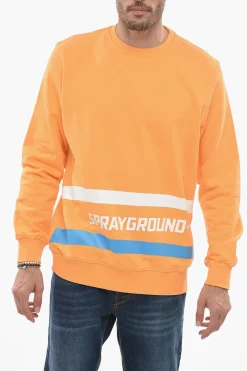 New Felpa Girocollo in Cotone Garzato Uomo Felpe