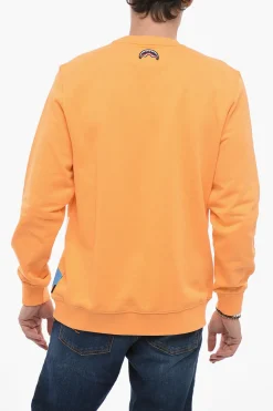 New Felpa Girocollo in Cotone Garzato Uomo Felpe
