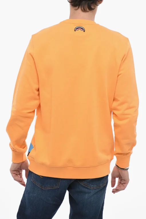 New Felpa Girocollo in Cotone Garzato Uomo Felpe