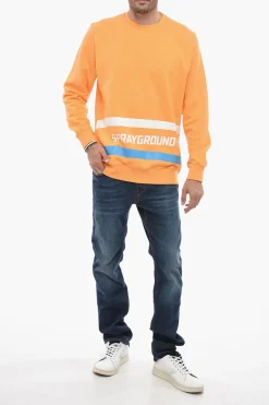 New Felpa Girocollo in Cotone Garzato Uomo Felpe