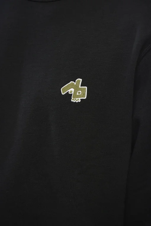 Felpa Girocollo in Cotone Garzato con Patch>RAG&BONE Clearance