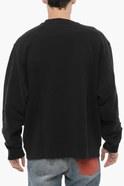 Discount Felpa Girocollo in Cotone con Collana Removibile Uomo Felpe