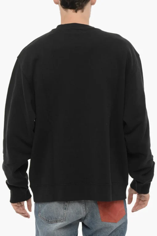 Discount Felpa Girocollo in Cotone con Collana Removibile Uomo Felpe