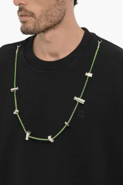 Discount Felpa Girocollo in Cotone con Collana Removibile Uomo Felpe