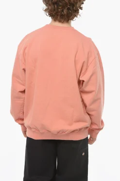 Felpa Girocollo in Cotone Garzato con Logo Stampato>Harmony Clearance