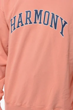 Felpa Girocollo in Cotone Garzato con Logo Stampato></noscript>Harmony Clearance