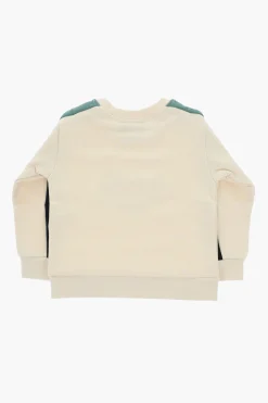 Clearance Felpa Girocollo In Cotone con Bande Laterali a Contrasto Bambino Abbigliamento