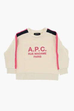 Felpa Girocollo In Cotone con Bande Laterali a Contrasto>A.P.C. Online