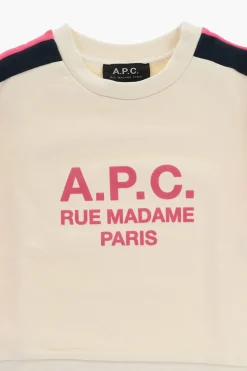 Felpa Girocollo In Cotone con Bande Laterali a Contrasto>A.P.C. Online