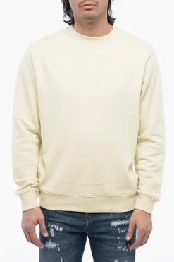 Felpa Girocollo In Cotone Garzato Con Logo Tono Su Tono>John Richmond Fashion