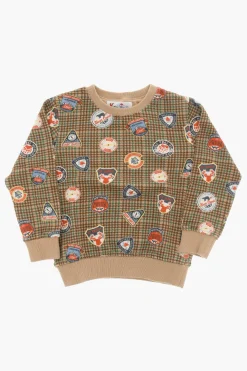 Felpa Girocollo in Pied De Poule con Stampa All-Over>MC2 Saint Barth Fashion