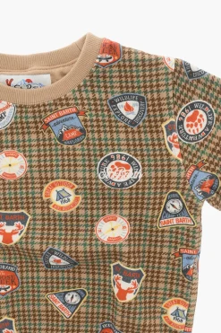Felpa Girocollo in Pied De Poule con Stampa All-Over>MC2 Saint Barth Fashion
