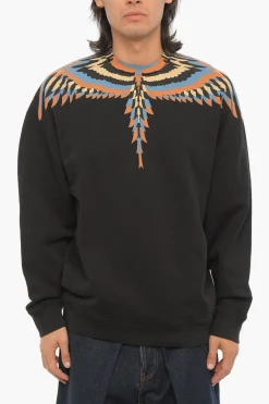 Felpa Girocollo OPTICAL WINGS in Cotone Garzato>Marcelo Burlon Online