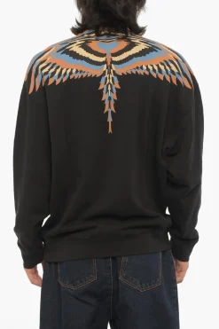 Felpa Girocollo OPTICAL WINGS in Cotone Garzato>Marcelo Burlon Online