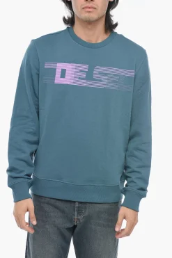 Felpa Girocollo S-GINN-E3 In Cotone Garzato Con Stampa Logo>Diesel Hot