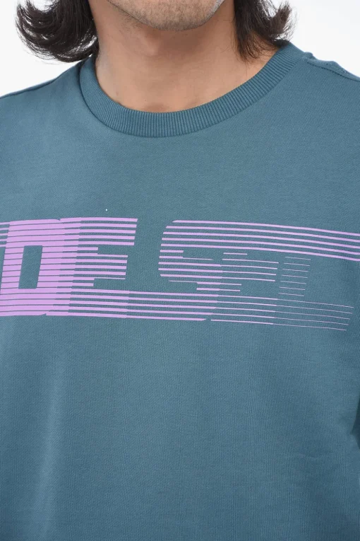 Felpa Girocollo S-GINN-E3 In Cotone Garzato Con Stampa Logo>Diesel Hot