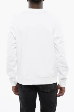 Best Felpa Girocollo S-GINN-K40 in Tinta Unita con Logo Stampato Uomo Felpe