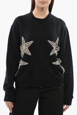Felpa Girocollo STAR con Inserti See Through e Cristalli>Dsquared2 Hot