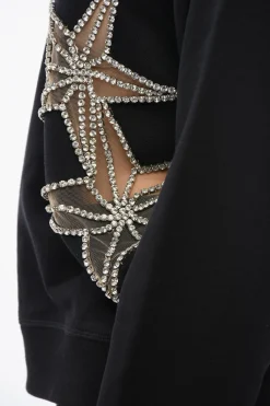 Felpa Girocollo STAR con Inserti See Through e Cristalli></noscript>Dsquared2 Hot