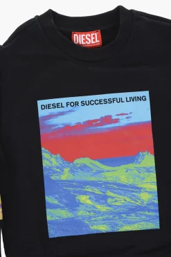 Felpa Girocollo STINI in Cotone Stampata>Diesel Kids Outlet