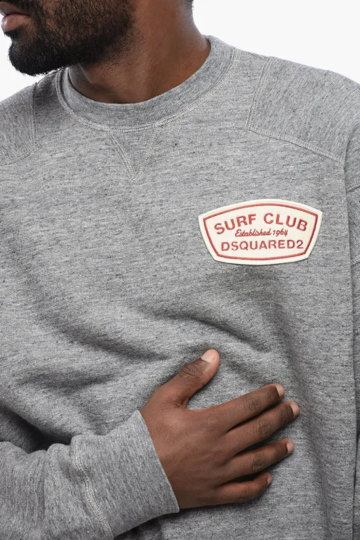 Felpa Girocollo SURF CLUB In Cotone Garzato Cipro Fit>Dsquared2 Outlet