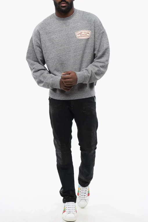 Felpa Girocollo SURF CLUB In Cotone Garzato Cipro Fit>Dsquared2 Outlet