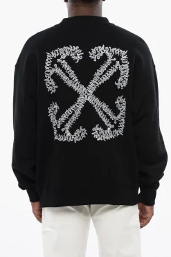 Outlet Felpa Girocollo TATTOO ARROW in Cotone Garzato Uomo Felpe