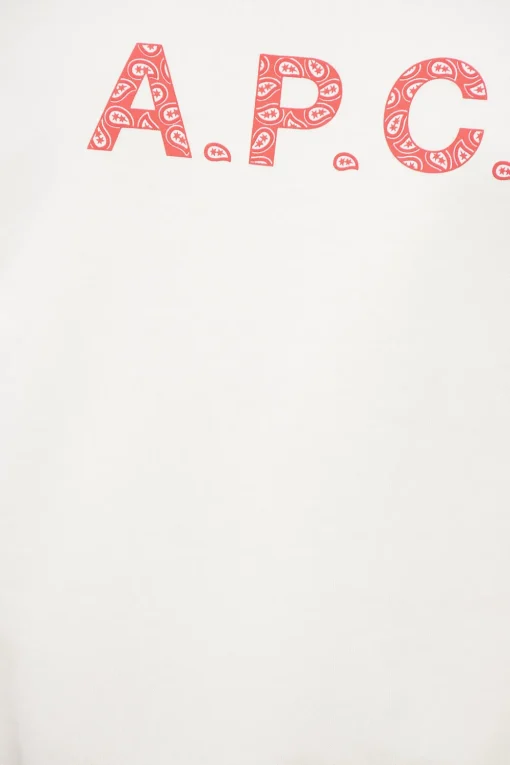 Felpa Girocollo TIMOTHY in Cotone Garzato con Stampa Logo a Contrasto>A.P.C. Clearance
