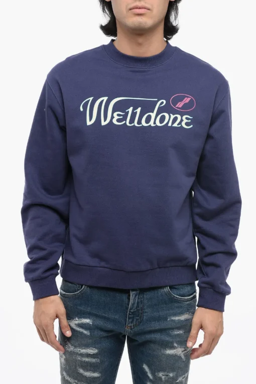 New Felpa Girocollo UNISEX in Tinta Unita con Logo Stampato Donna Felpe|Felpe