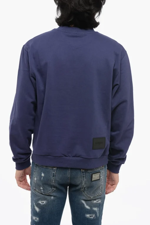 New Felpa Girocollo UNISEX in Tinta Unita con Logo Stampato Donna Felpe|Felpe