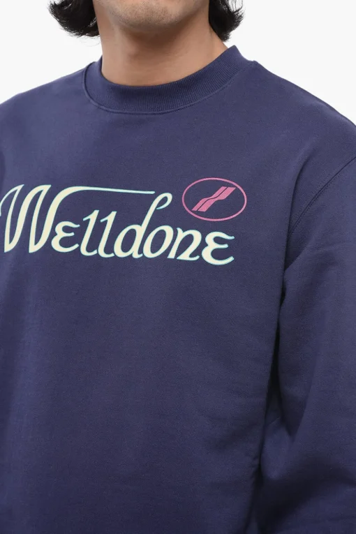 New Felpa Girocollo UNISEX in Tinta Unita con Logo Stampato Donna Felpe|Felpe