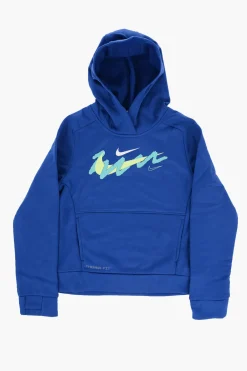 New Felpa Hoodie a Tinta Unita con Stampa in Rilievo Bambino Abbigliamento