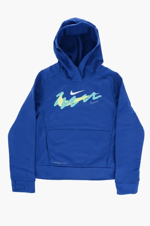 New Felpa Hoodie a Tinta Unita con Stampa in Rilievo Bambino Abbigliamento