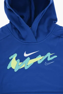 New Felpa Hoodie a Tinta Unita con Stampa in Rilievo Bambino Abbigliamento