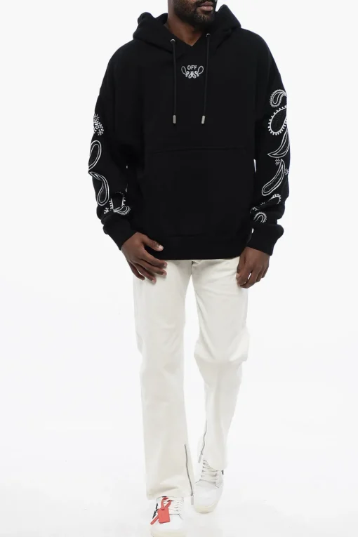 felpa Hoodie BANDANA ARR SKATE con Ricami a Contrasto>Off-White Clearance