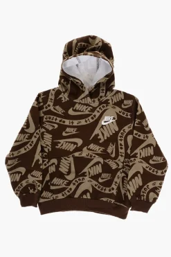 Outlet Felpa Hoodie Bicolore con Logo All-Over Bambino Abbigliamento