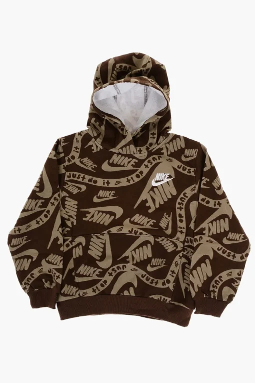 Outlet Felpa Hoodie Bicolore con Logo All-Over Bambino Abbigliamento