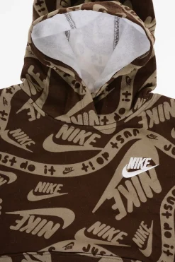 Outlet Felpa Hoodie Bicolore con Logo All-Over Bambino Abbigliamento