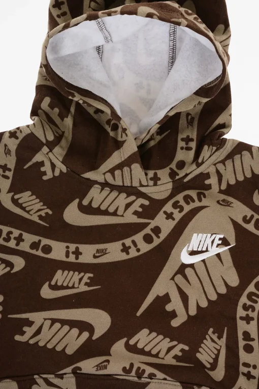 Outlet Felpa Hoodie Bicolore con Logo All-Over Bambino Abbigliamento