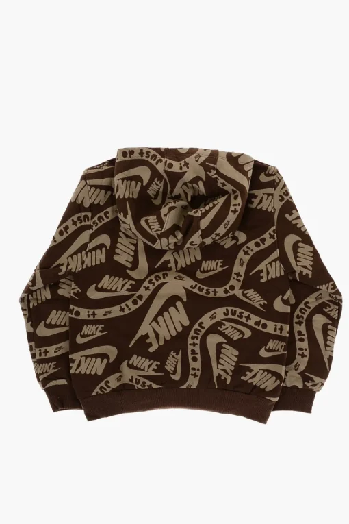 Outlet Felpa Hoodie Bicolore con Logo All-Over Bambino Abbigliamento