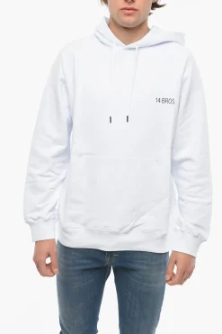 New Felpa Hoodie con Maxi Stampa sul Retro a Contrasto Uomo Felpe