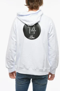 New Felpa Hoodie con Maxi Stampa sul Retro a Contrasto Uomo Felpe