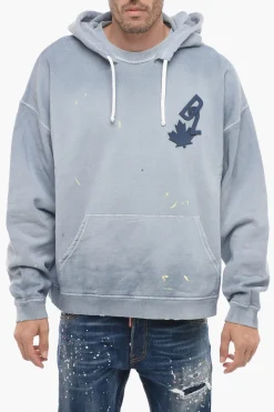 Felpa Hoodie con Motivo Schizzi di Vernice>Dsquared2 Clearance