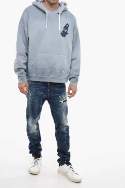 Felpa Hoodie con Motivo Schizzi di Vernice></noscript>Dsquared2 Clearance